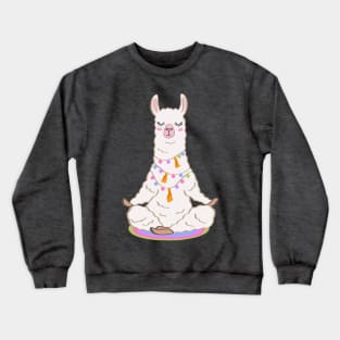 Funny Llama Yoga Namaste Meditation Pranayama Breathe Inhale Exhale Crewneck Sweatshirt